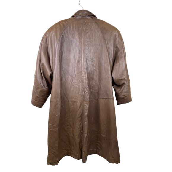 Vintage Womens Jacket Sz S Lambskin Leather Oversized Hipster Grunge Car Coat - Picture 2 of 12